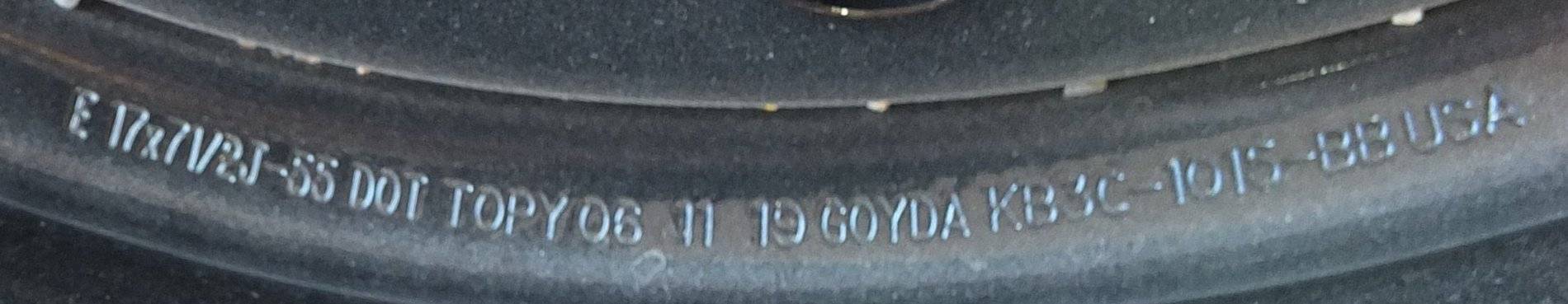 Ford Ranger HenryMac's Build Thread: 2019 Ranger XL  STX  FX4 Magnetic Super Cab Data Stamped On Spare Wheel.JPG