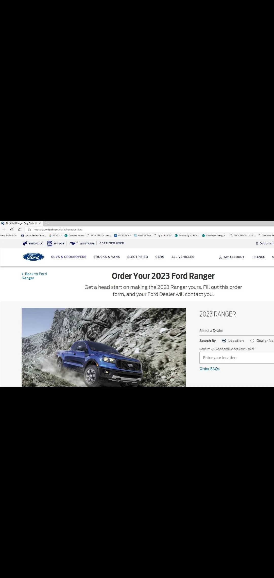 Ford Ranger Got a 2023 Ranger ordered today on first day of order bank opening! Screenshot_20220809-123854_Gmail
