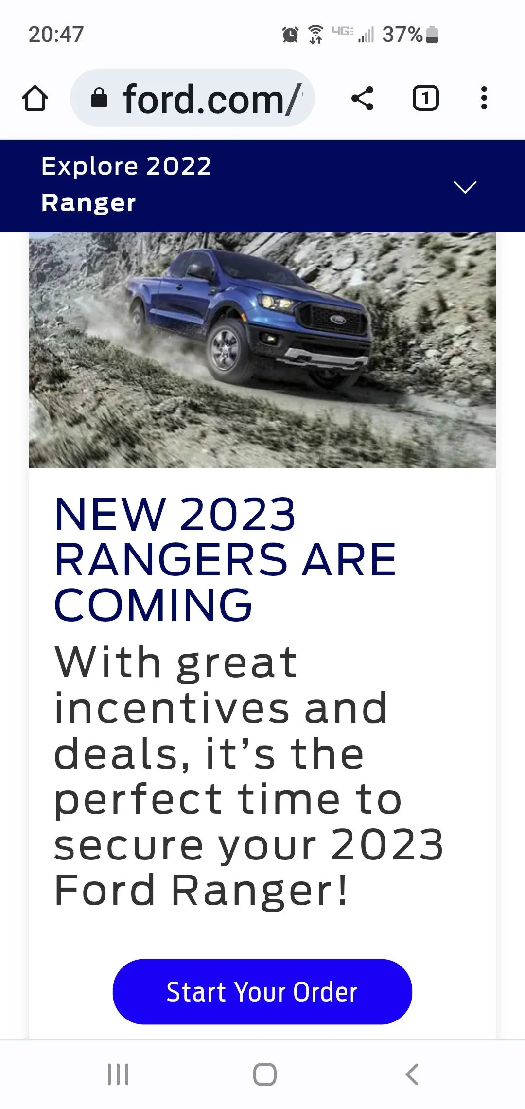 Ford Ranger Got a 2023 Ranger ordered today on first day of order bank opening! Screenshot_20220809-204723_Chrom
