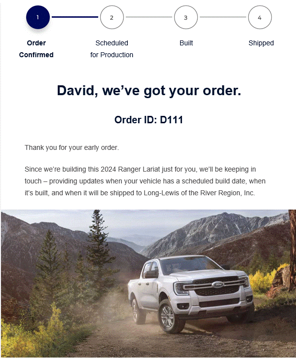 Ford Ranger If you got a build email, what was your Priority Code from Ford confirm order
