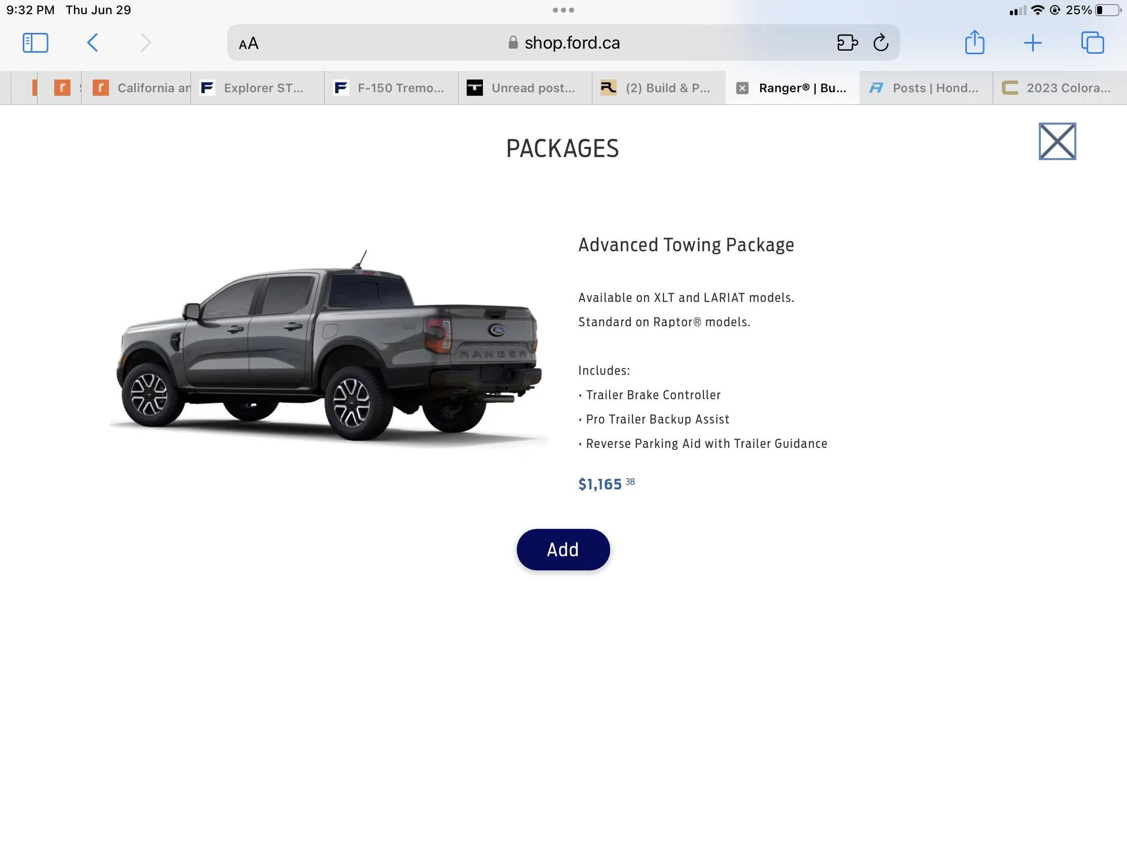 Ford Ranger Build & Price up now on Ford.ca IMG_5090