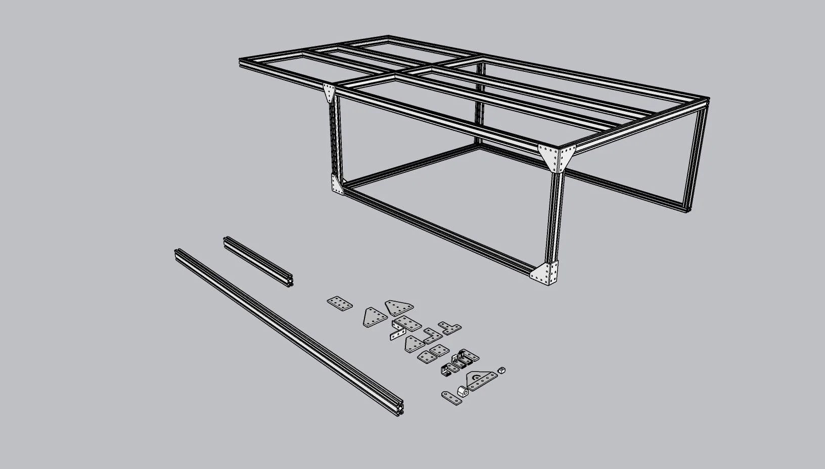 Ford Ranger My Custom Monolithic 8' Bed Rack extrusion_rack_v1