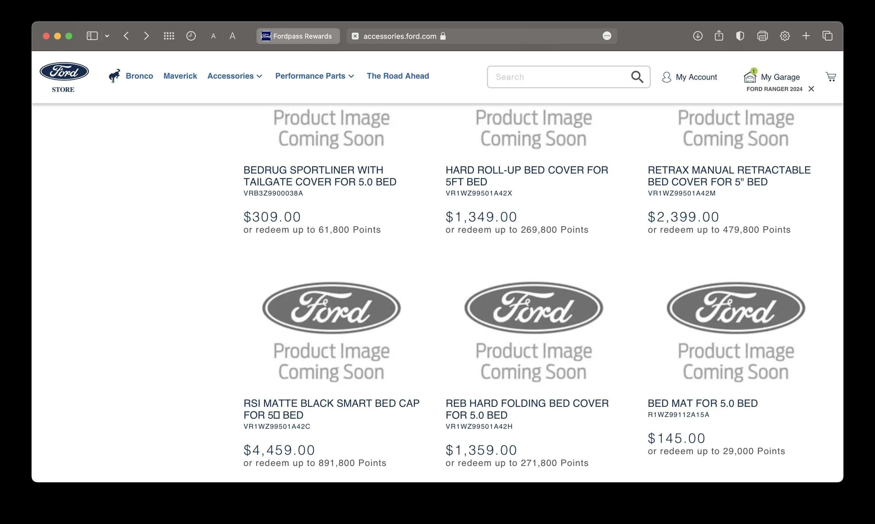 Ford Ranger Ford Accessories site now lists parts for the 6G Ranger Screenshot 2023-09-02 at 22.55.09