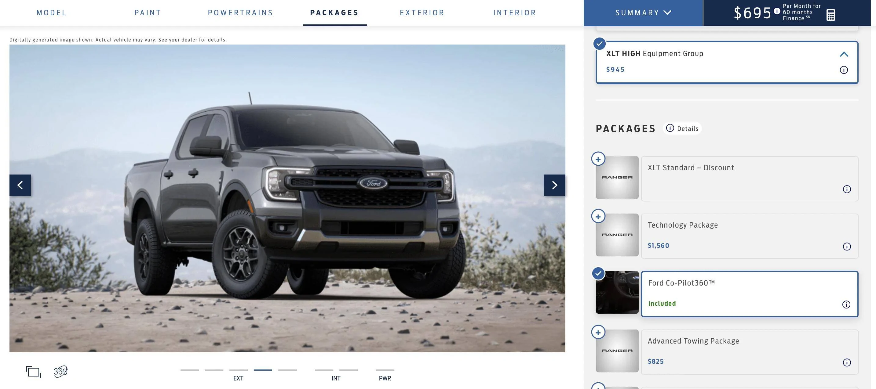 Ford Ranger Tech Package now changes the appearance? Without Tech Pkg