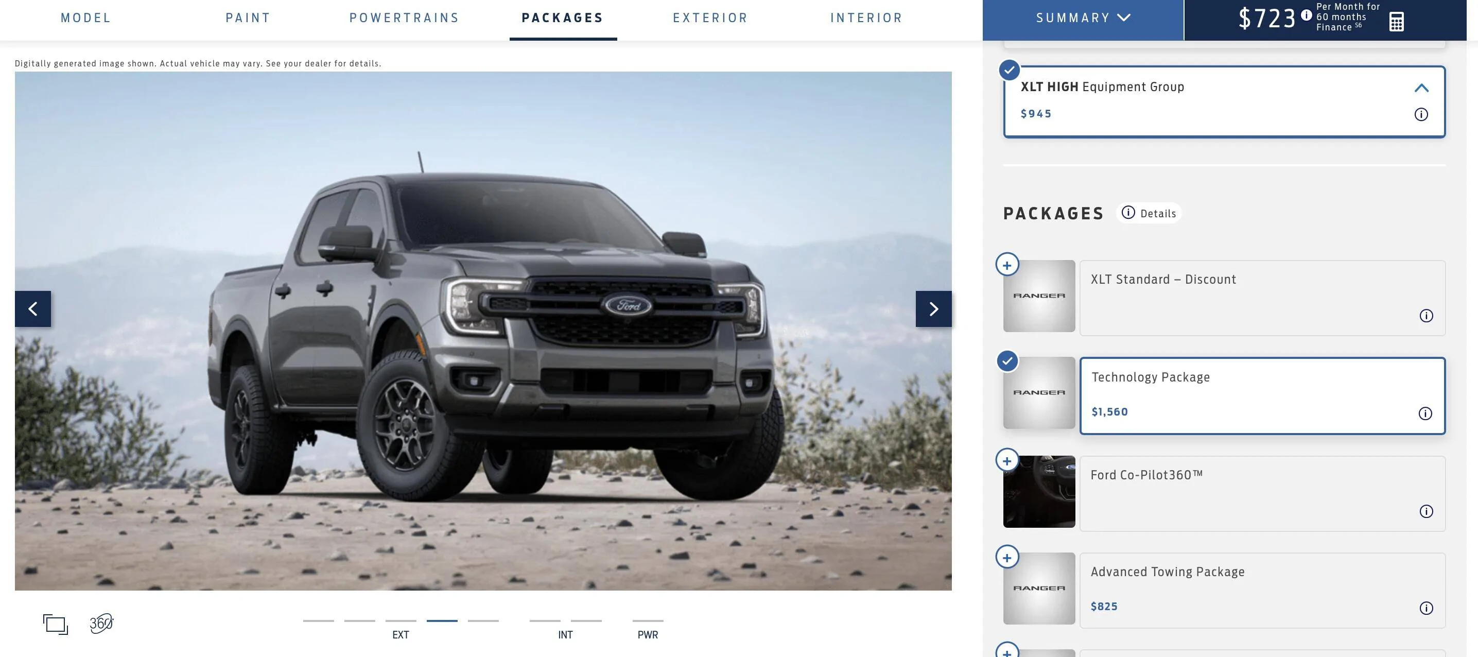 Ford Ranger Tech Package now changes the appearance? With Tech Packag