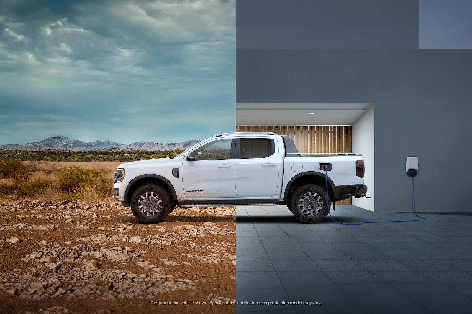 Ford Ranger 2025 Ranger PHEV Hybrid Revealed w/ Pro Power Onboard, 28 Miles Range, Arriving Early 2025 (Europe/AUS) Ranger PHEV_AU_Split Backplate OOH