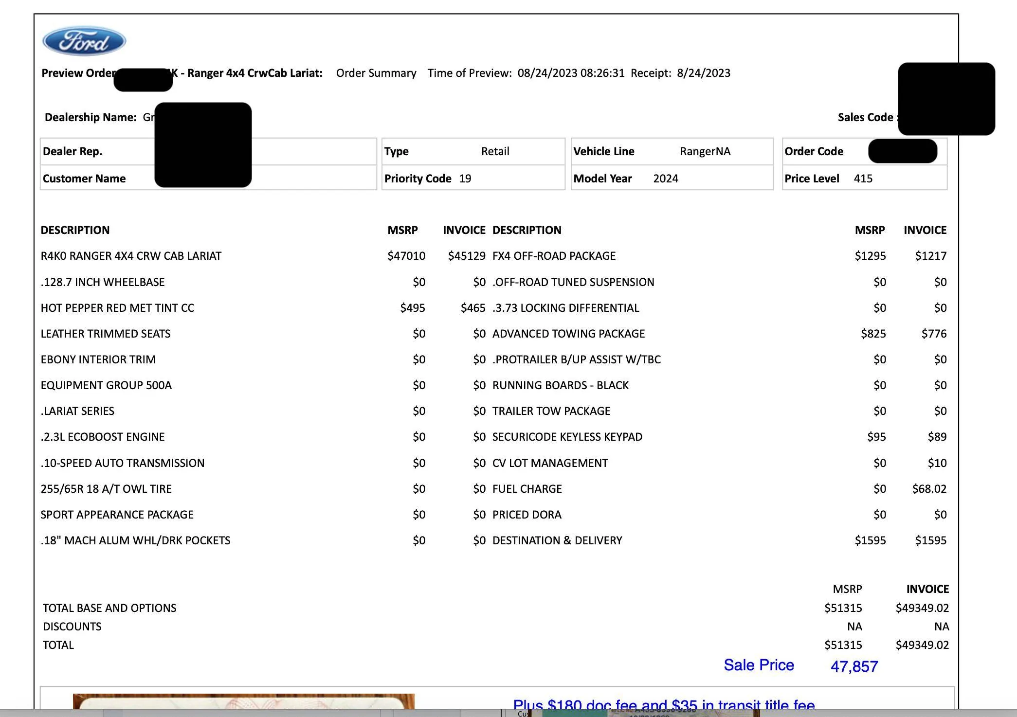 Ford Ranger Order Sheet Documentation Screenshot 2023-09-29 at 7.18.52 PM