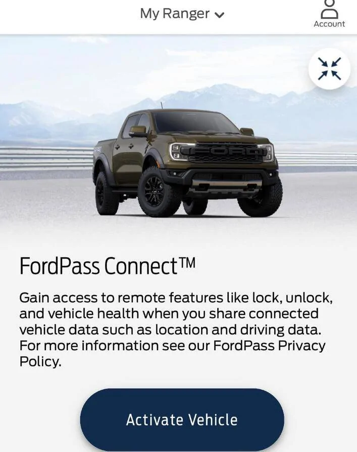 Ford Ranger Ford's Mike Levine has posted his Ranger Raptor FordPass Connect screen! 1700750489826