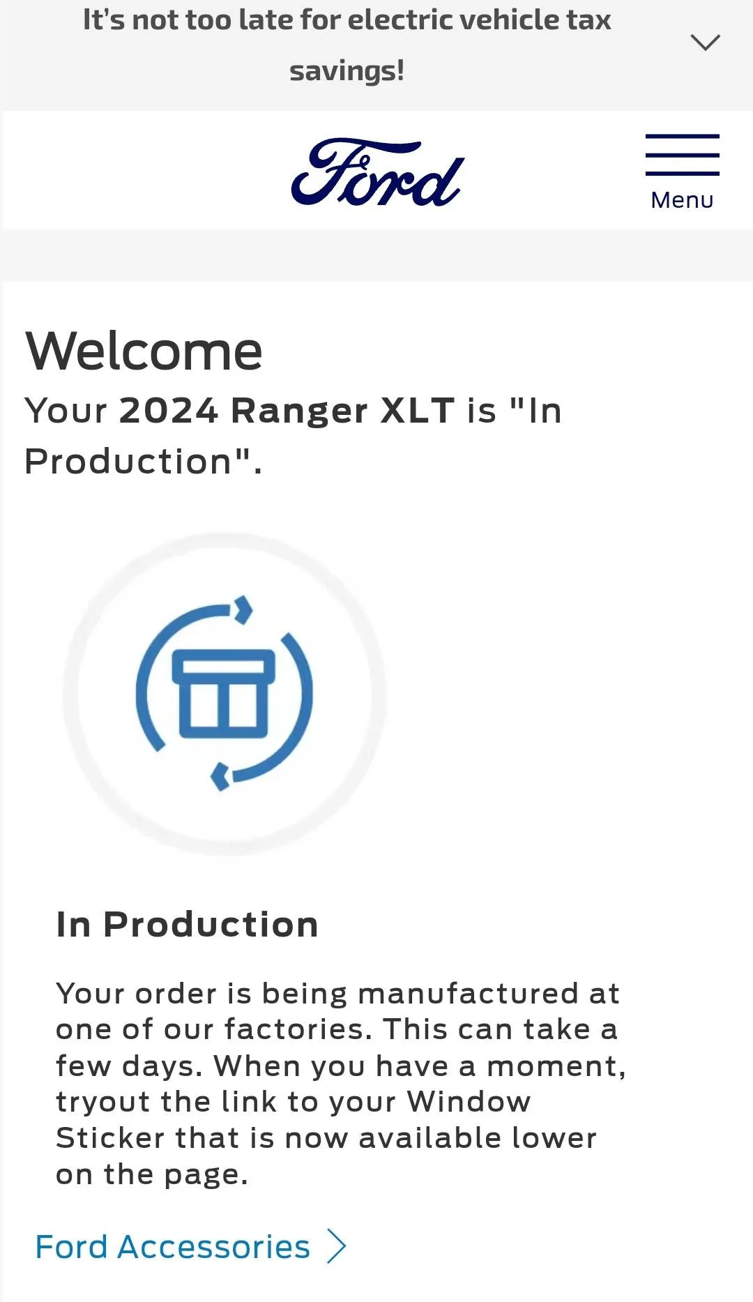 Ford Ranger My XLT is in production but no window sticker yet Screenshot_20231227_125436_Chrom