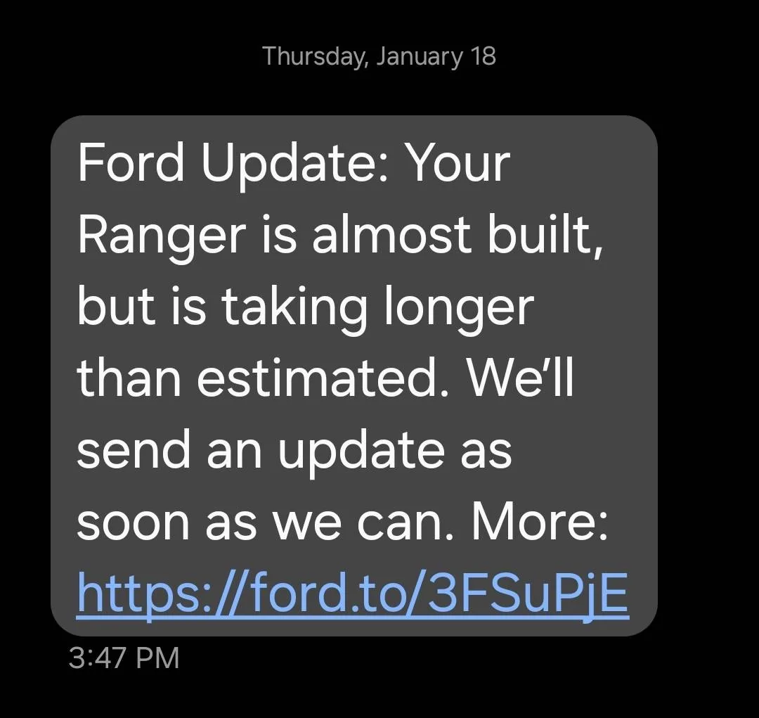 Ford Ranger Built -> Shipped -> Final Prep 1705950488209