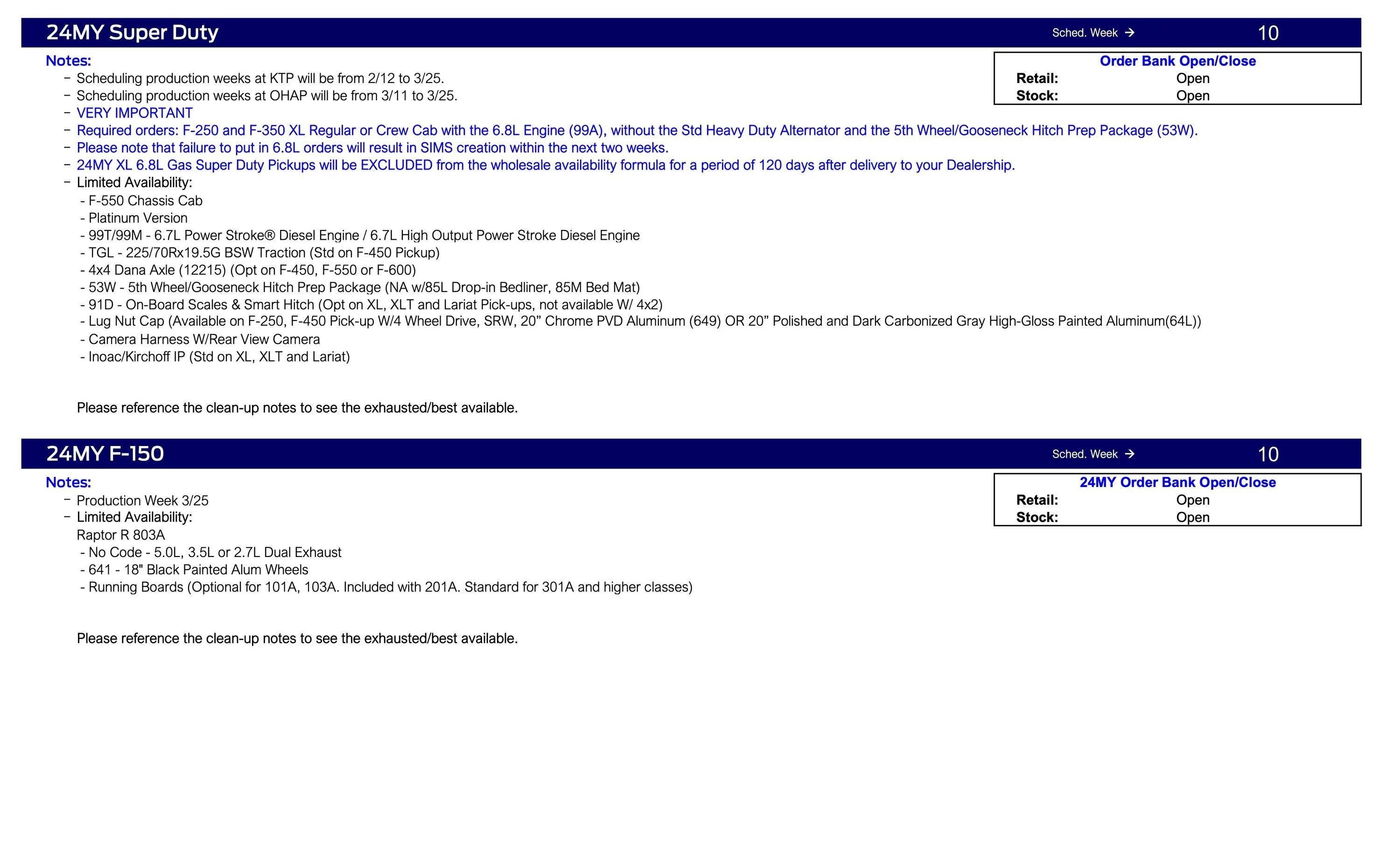 Ford Ranger 2024 Ranger No Scheduling This Week (2/1/24) Ford Scheduling Notes - 1.29.24-5