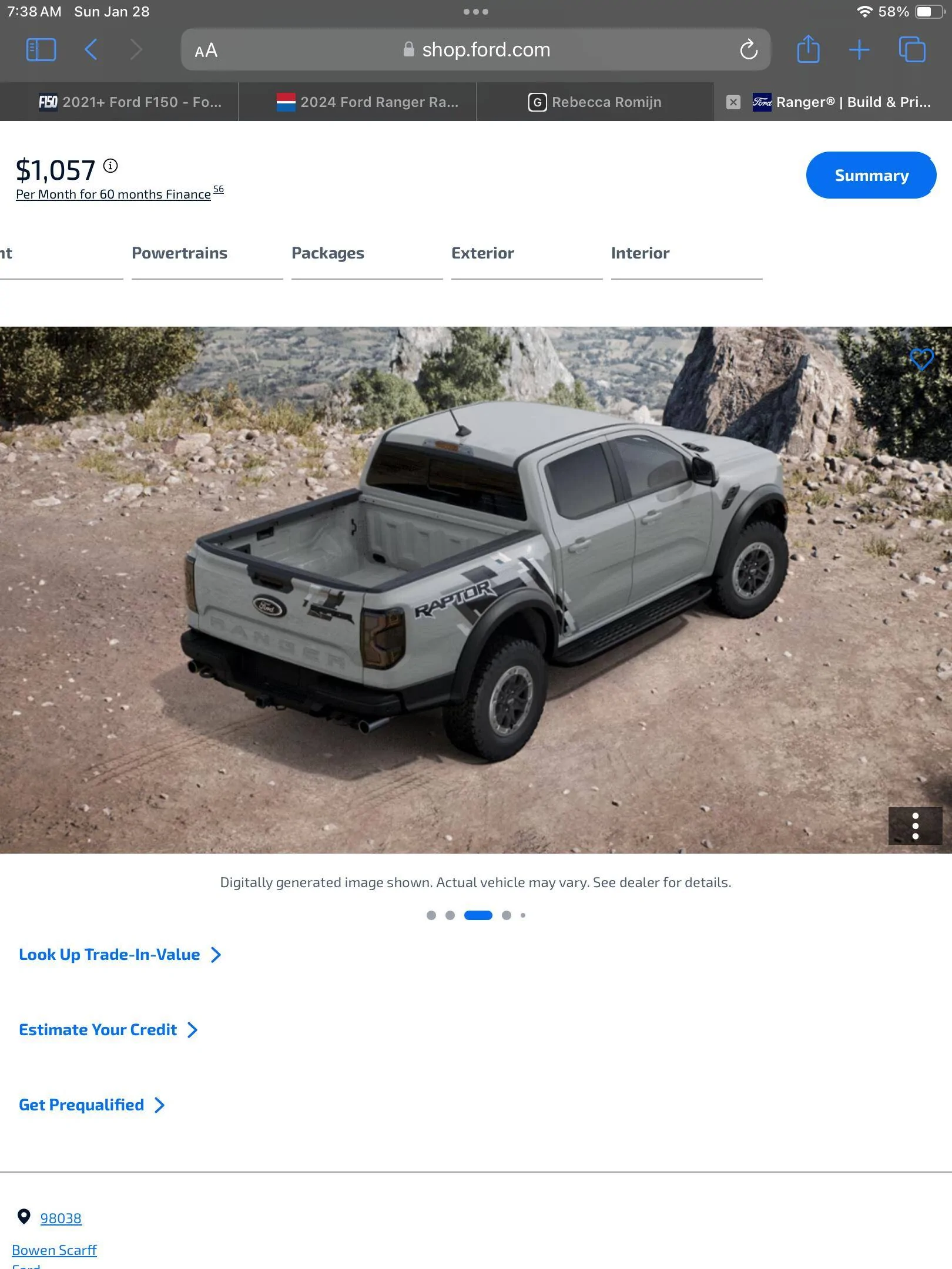 Ford Ranger Ordering Decals option on Raptor IMG_0017
