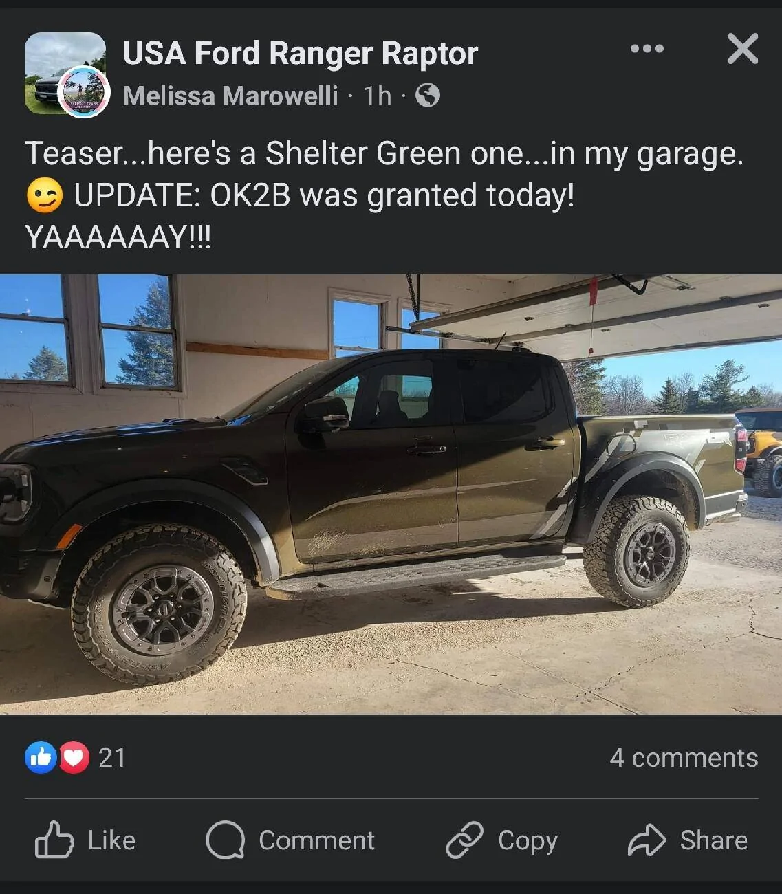 Ford Ranger First Ranger Raptor Delivered in NA!?!? Screenshot_20240229_154030_Facebook