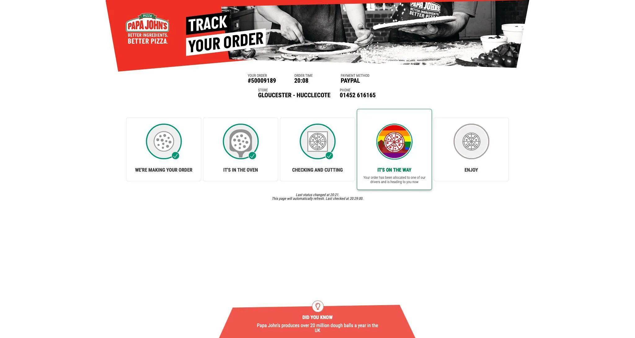Ford Ranger Order Tracker Status screenshot-2021-05-17-track-your-order-papa-johns-pizza-delivery-takeaway-order-quality-pizza