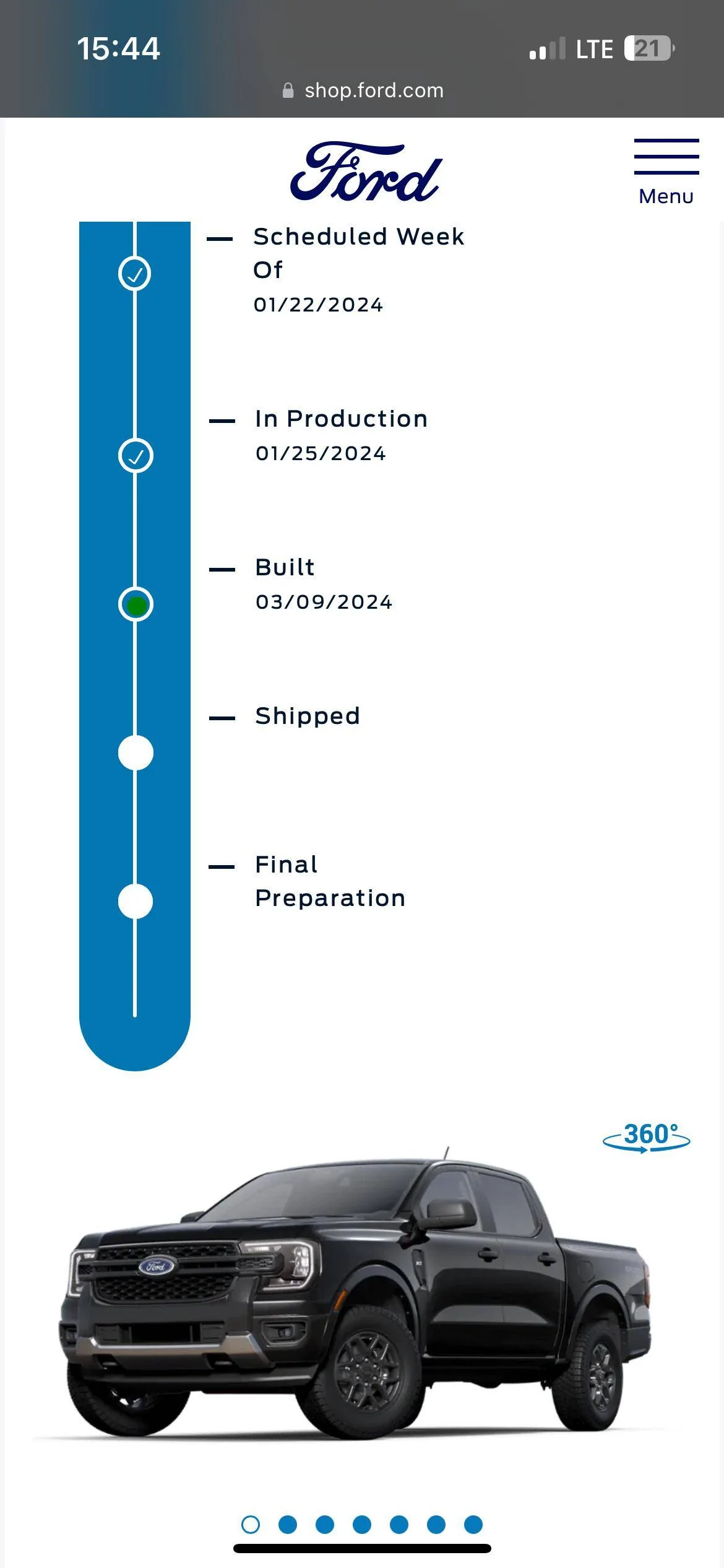 Ford Ranger Order Tracker Status IMG_0123