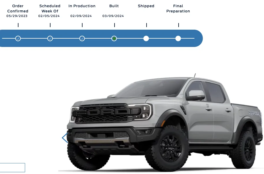 Ford Ranger Order Tracker Status Screenshot 2024-03-09 at 2.54.59 PM