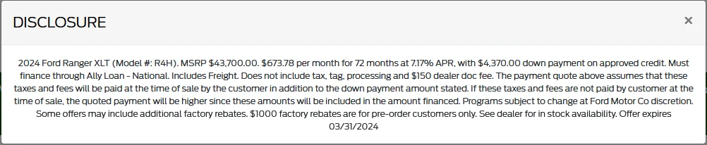 Ford Ranger Shipping Status??? 1710087106114