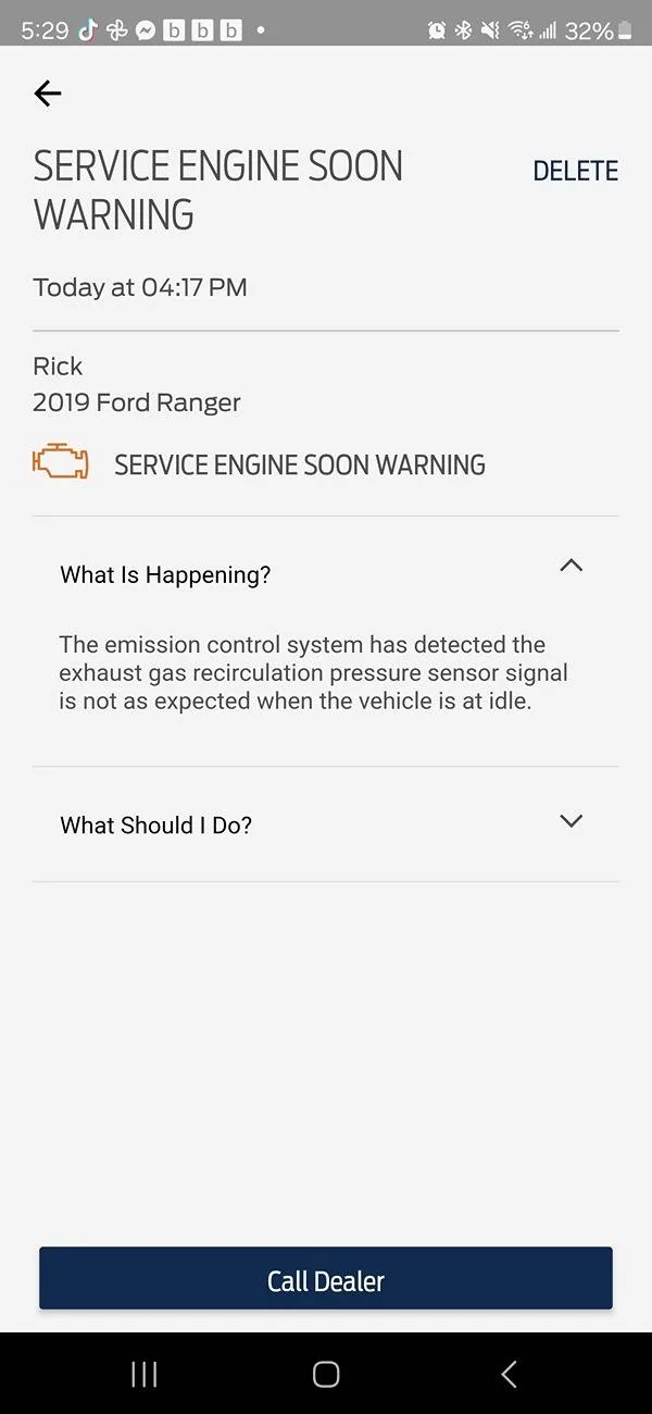 Ford Ranger 2019 EGR pressure sensor 1000009366