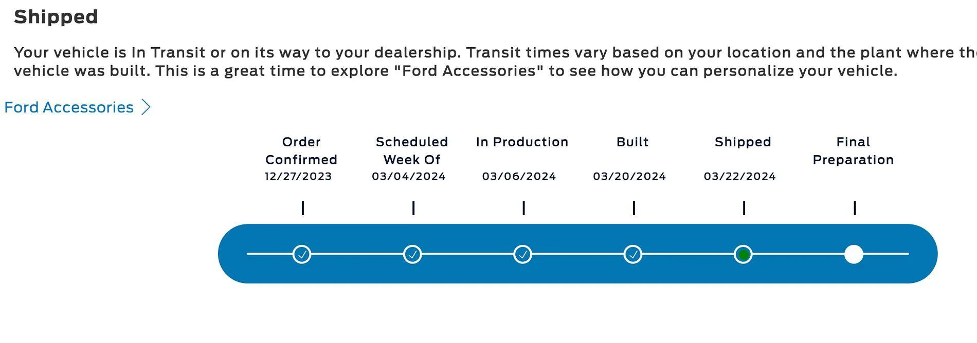 Ford Ranger Better news - My Lariat is Shipped Screen Shot 2024-03-23 at 7.44.01 AM