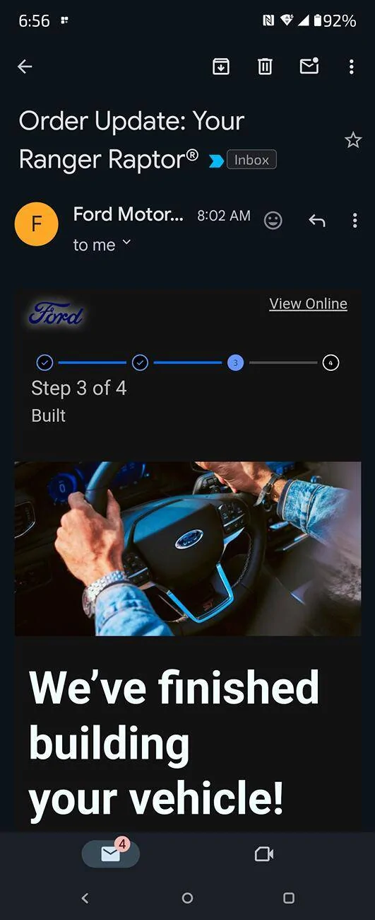 Ford Ranger No update on order tracker Screenshot_20240325-185642