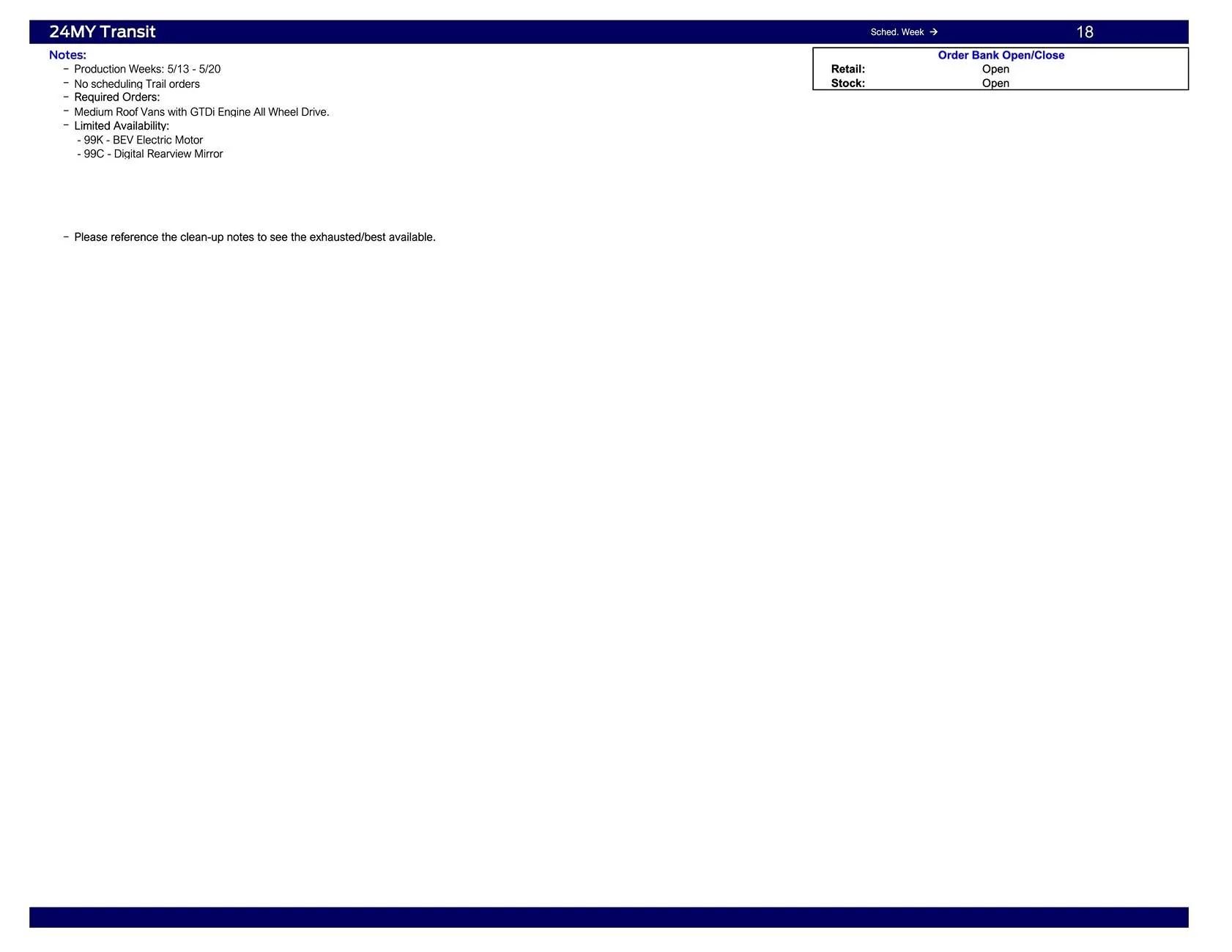 Ford Ranger 2024 Ranger No Scheduling This Week (3/28/24) Ford Scheduling Notes - 3.25.24-4