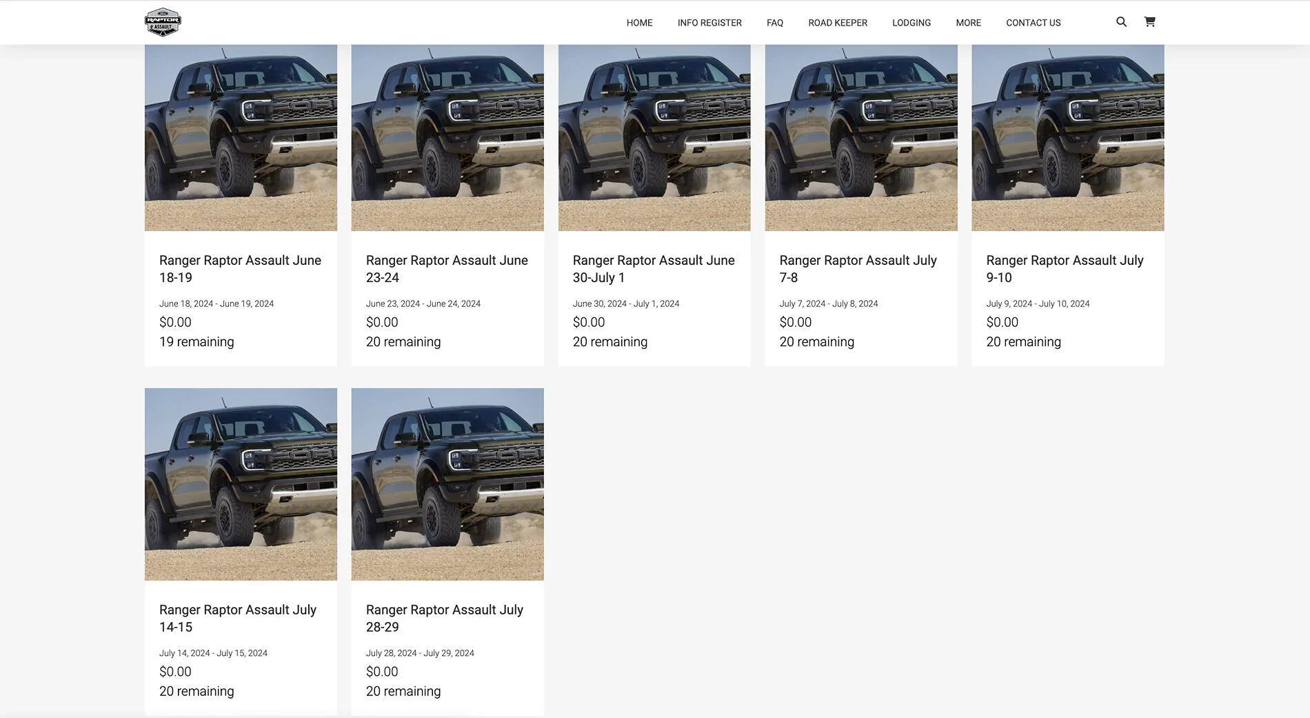 Ford Ranger Ranger Raptor Assault School site & registration are live! Screenshot 2024-03-28 at 11.01.02 AM