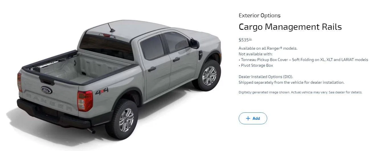Ford Ranger Any Rangers equipped with Cargo Management Rails?? Cargo Management Rails