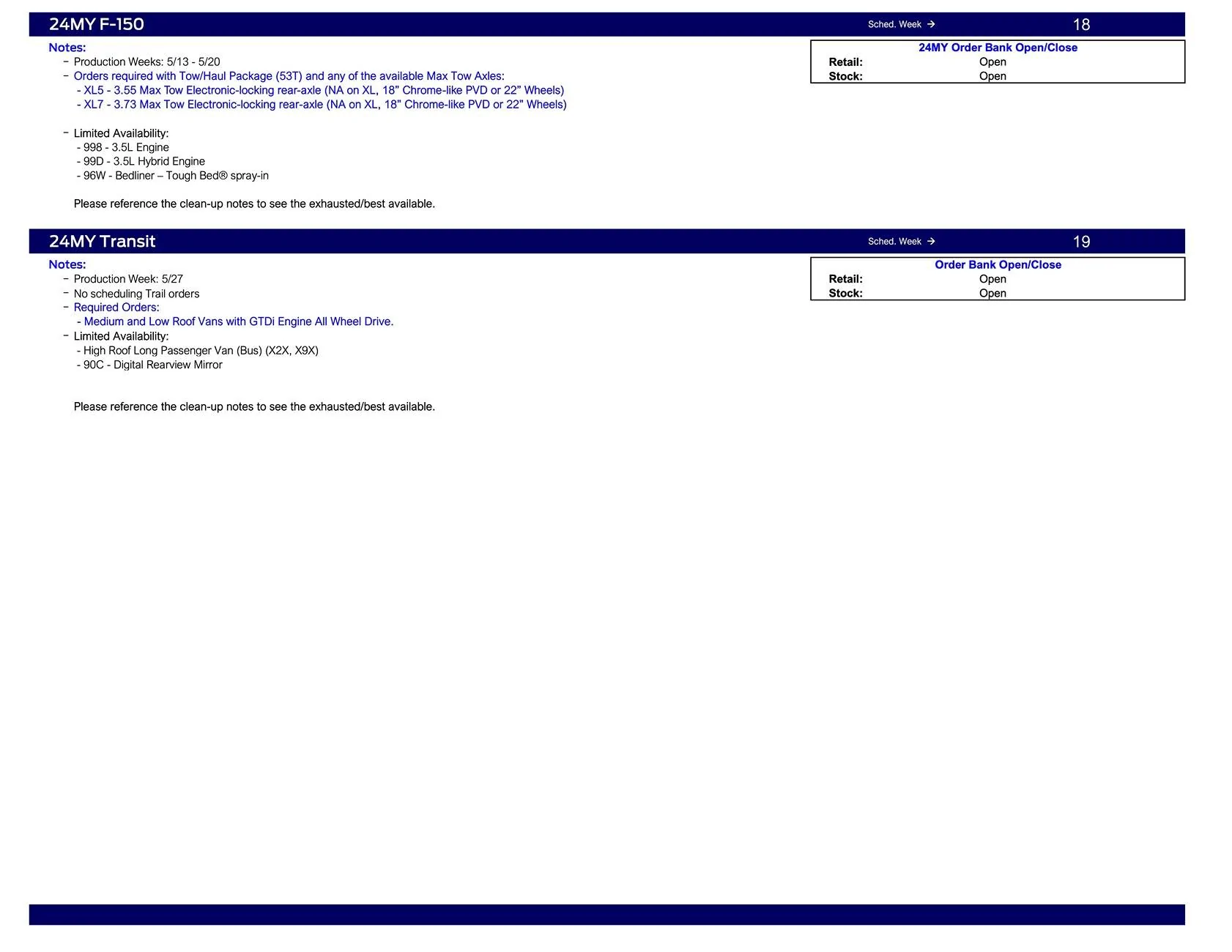 Ford Ranger 2024 Ranger No Scheduling This Week (4/4/24) Ford Scheduling Notes - 4.2.24-3