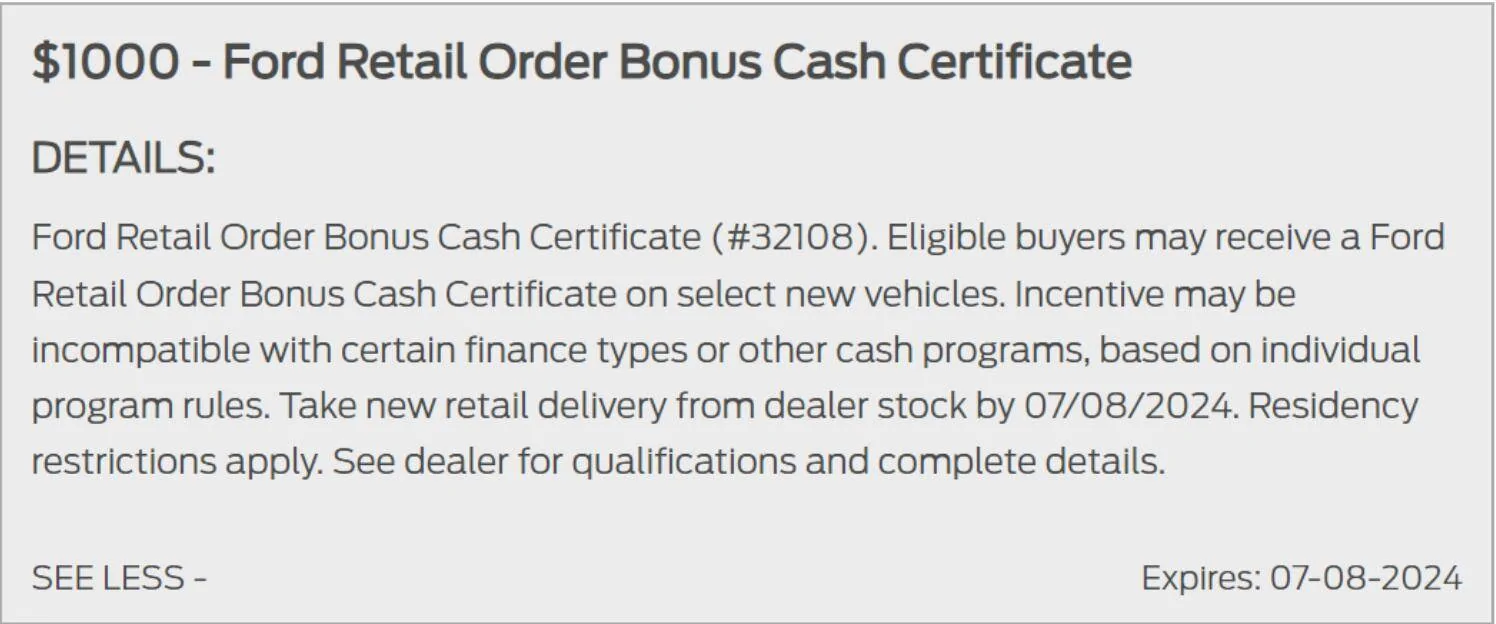 Ford Ranger $1,000 Factory Rebate for Pre-Order Customers (Experiences Upon Delivery) Screenshot 2024-04-02 at 12.38.34
