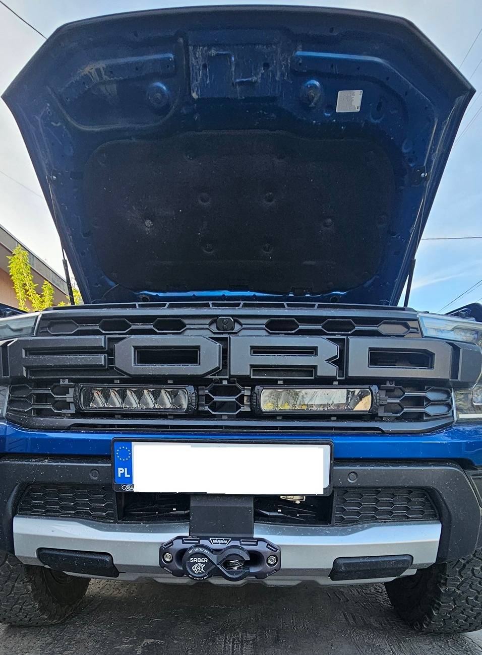 Ford Ranger Warn EVO 12S installed on Ranger Raptor 2023 :) raptor przód maska