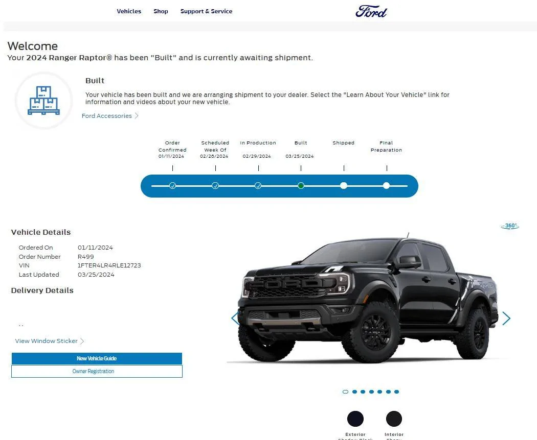 Ford Ranger RR - Now your ETA is "Pending Update" (Updated w/Pictures) 4-11-24 Updat