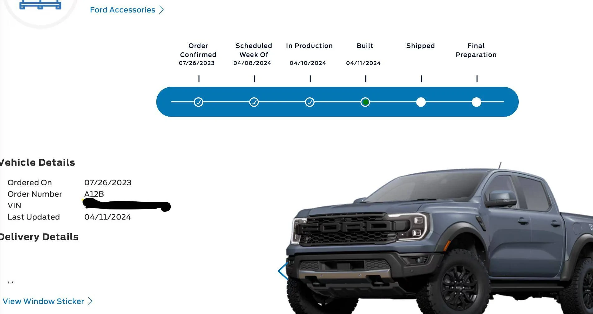 Ford Ranger Time between "Built" and "Shipped" Screenshot 2024-04-12 at 8.19.24 AM