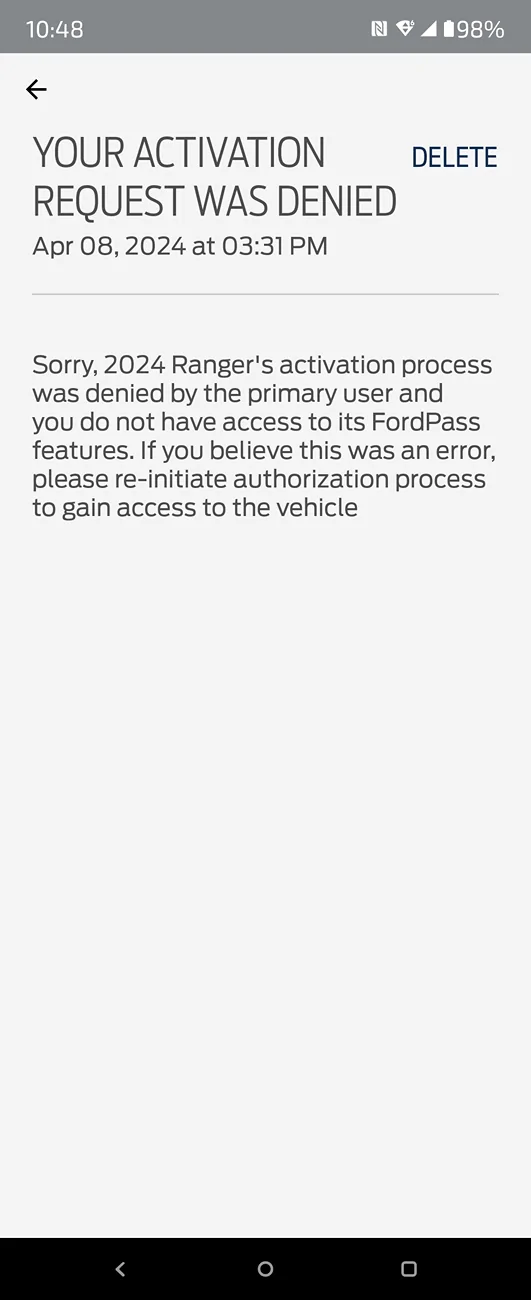 Ford Ranger Time between "Built" and "Shipped" Screenshot_20240416-224804