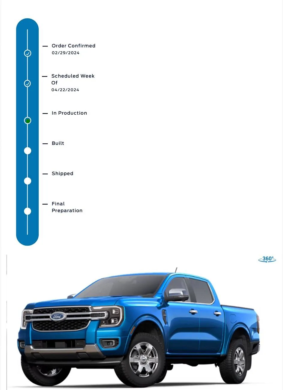 Ford Ranger Order Tracker Status IMG_0431