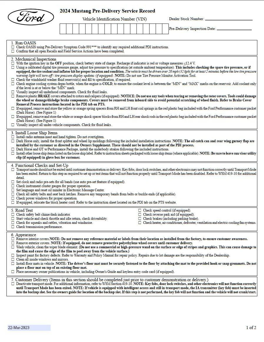 Ford Ranger Ranger Raptor PDI Checklist 1714377605285-d0