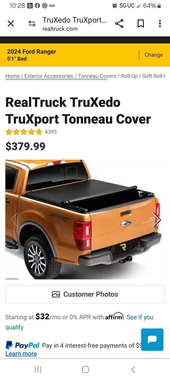 Ford Ranger Tonneau covers, mud flaps, etc. for 2024 Ranger? Screenshot_20240523_102851_Chrom