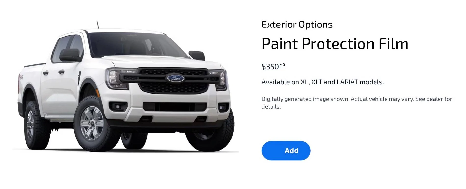 Ford Ranger Factory Paint Protection Film PPF coverage areas? Untitled