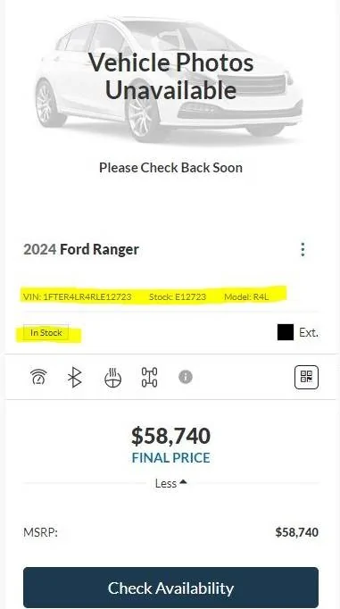 Ford Ranger Article states cosmetic issue with the hood of the 2024 ranger and required a manufacturing change to resolve. Vaughn Ford 6-6-24