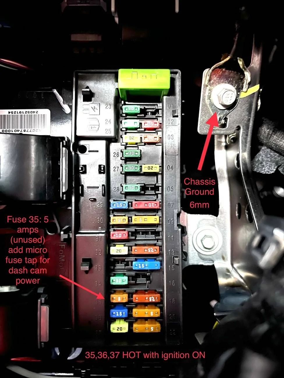 Ford Ranger HOW TO: Install dash cam using driver's side cabin fusebox, 2024 Ranger Raptor IMG_6856