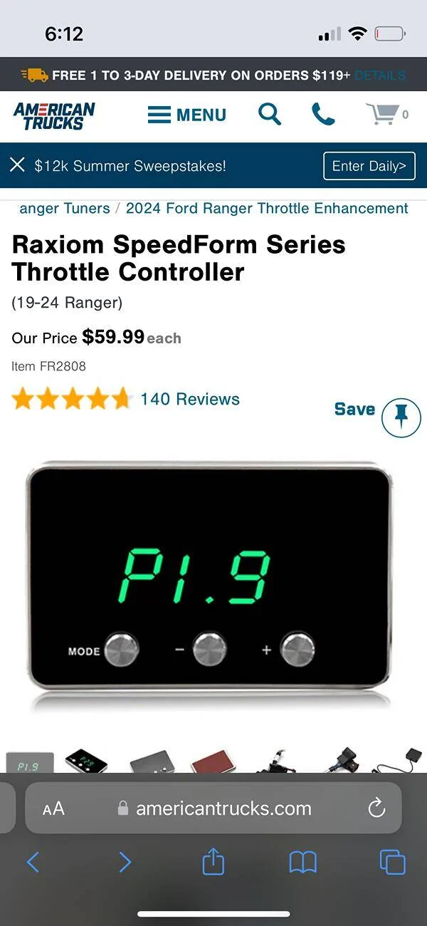 Ford Ranger Raxiom Speedform Throttle Controller IMG_9599