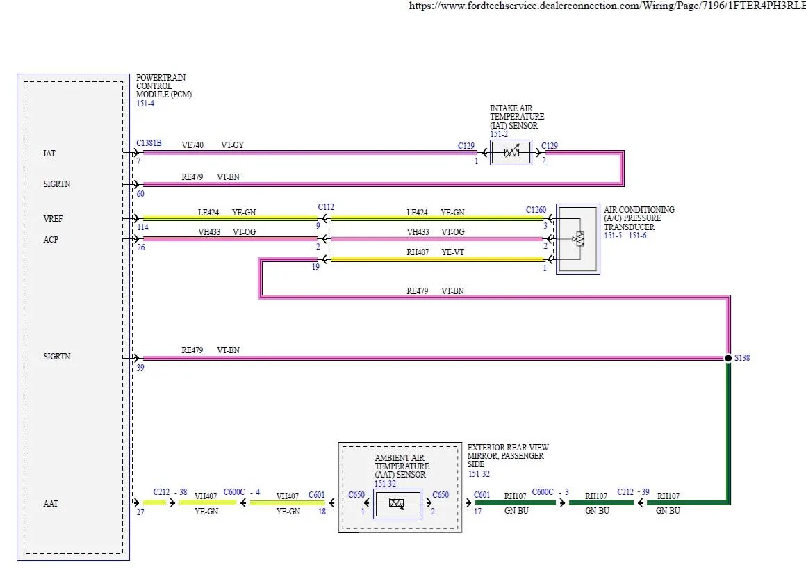 Ford Ranger Outside temperature Wiring