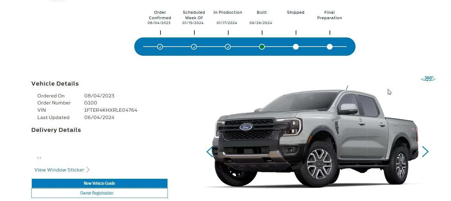Ford Ranger How long is "Normal" for in production? PhwJdYV