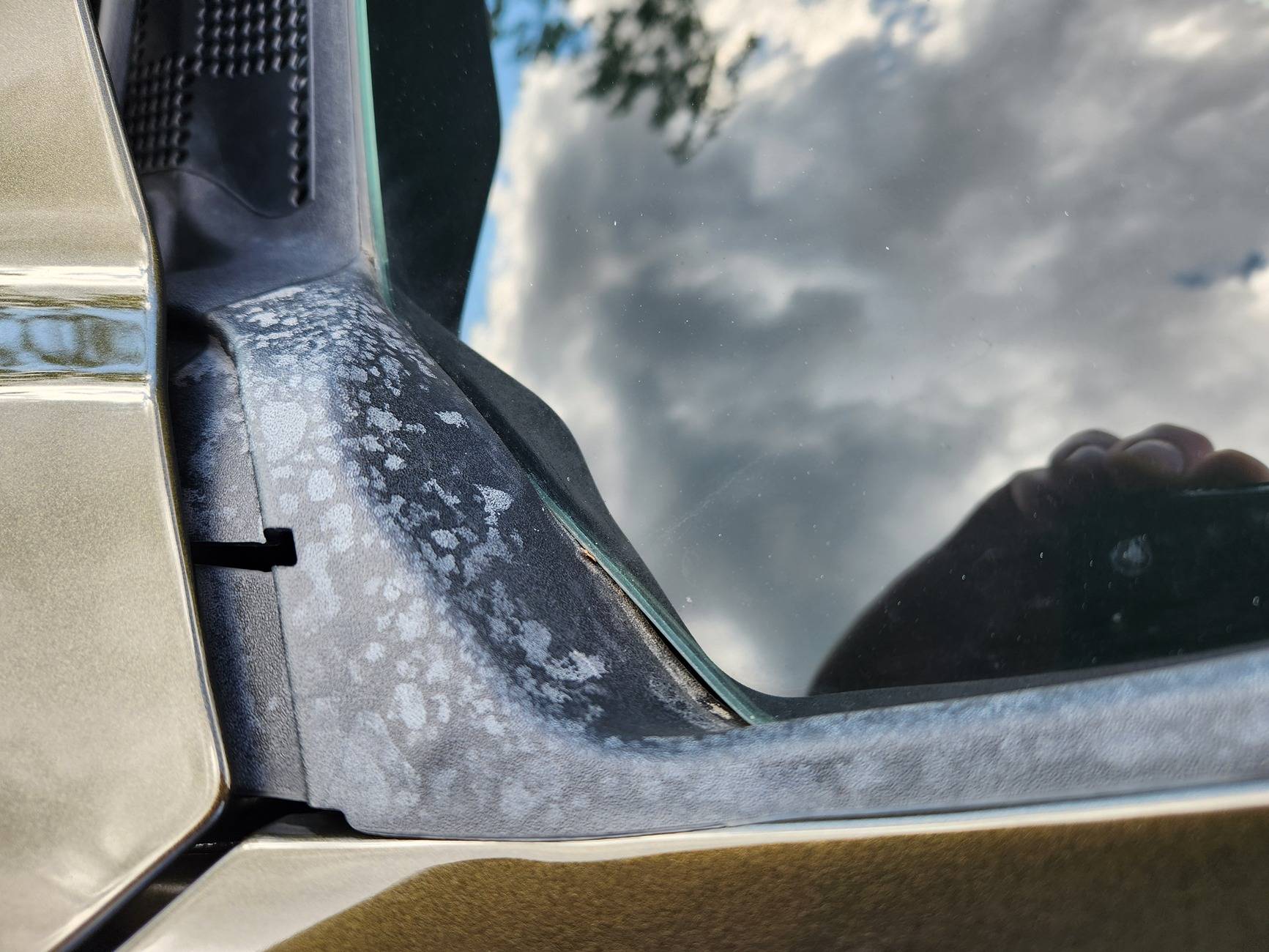 Ford Ranger Discolored rubber at base of window 20240720_170239