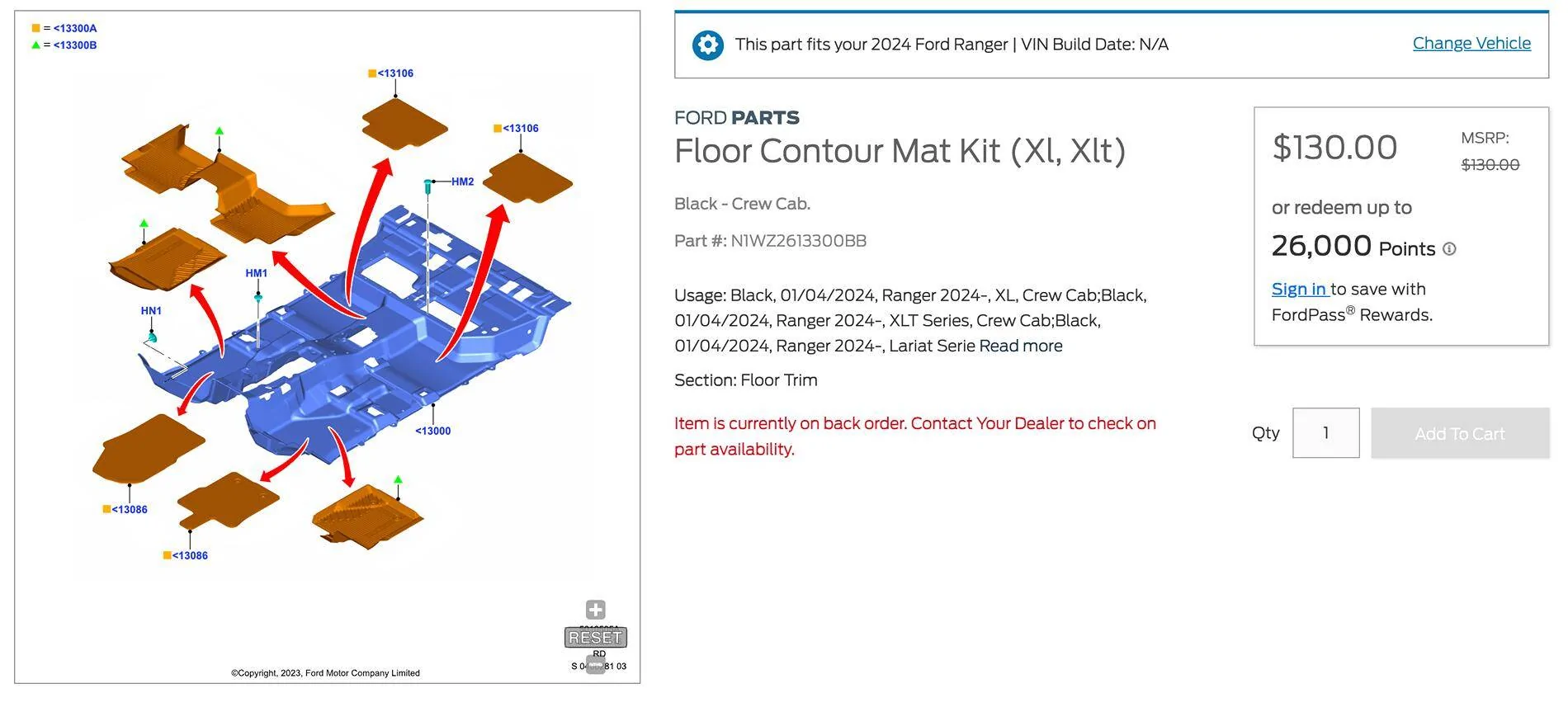 Ford Ranger Cloth Floor Mats Screenshot 2024-07-23 at 10.50.14 AM