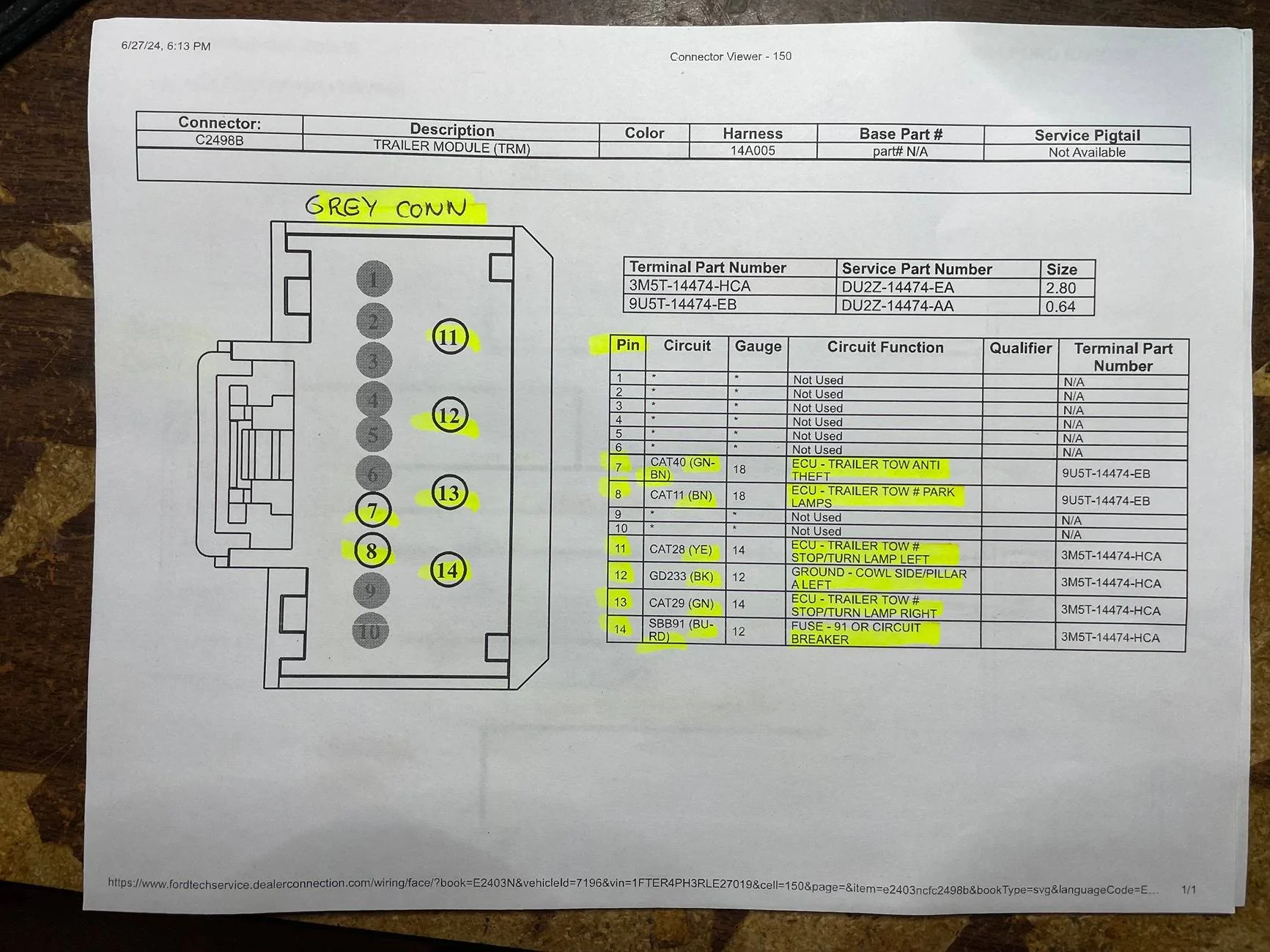 Ford Ranger wires for trailer brake controller '24 Ranger? IMG_2194