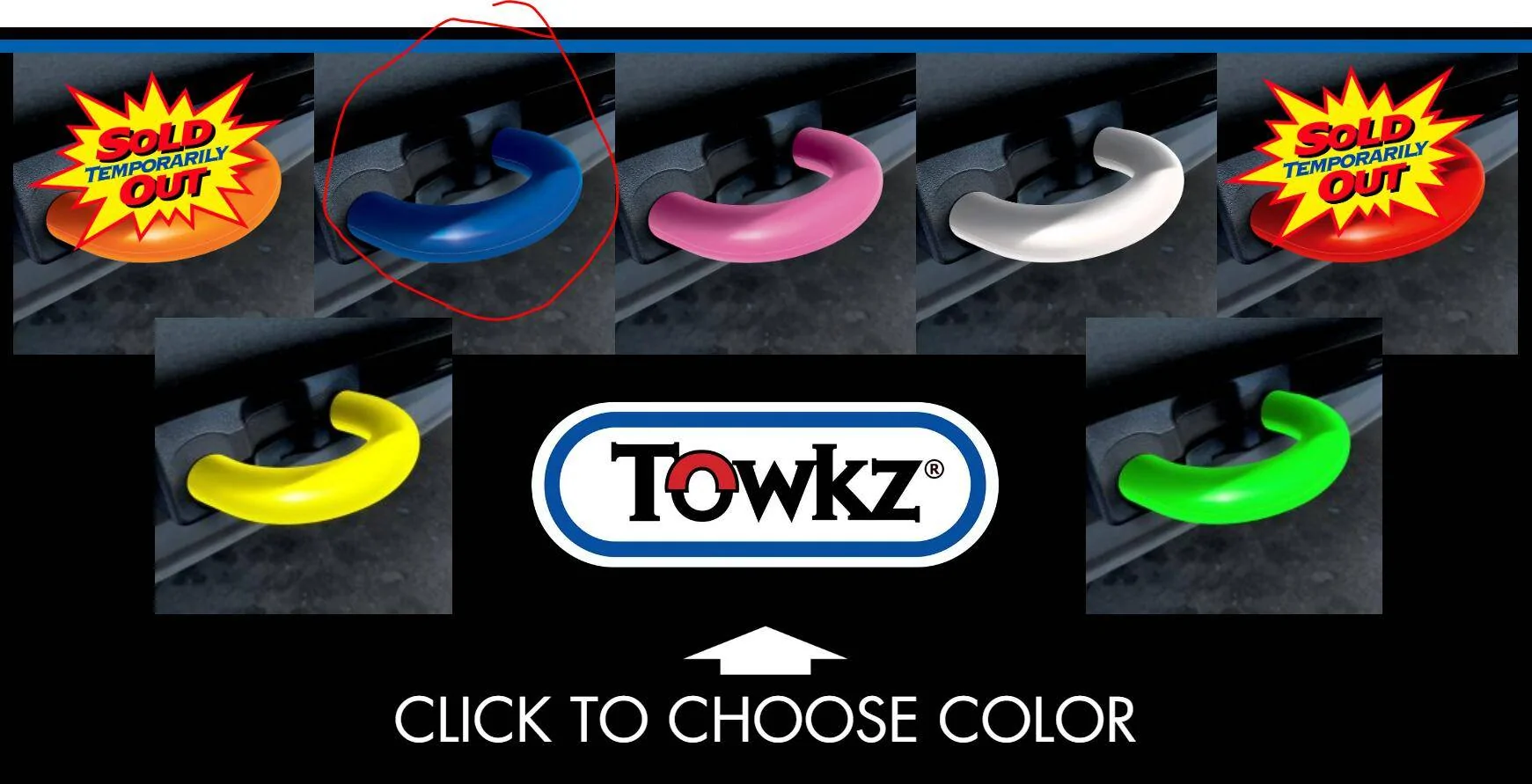 Ford Ranger Ranger Raptor red tow hooks (painted) towkz1