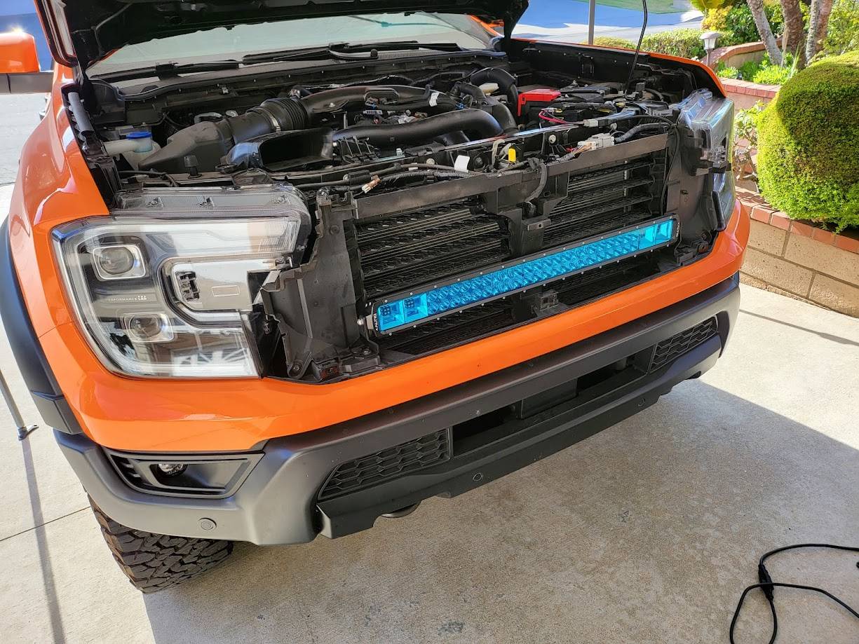 Ford Ranger Sunrise Orange Ranger Raptor Build - Orange County 11 - Altiq Stealth Light Bar