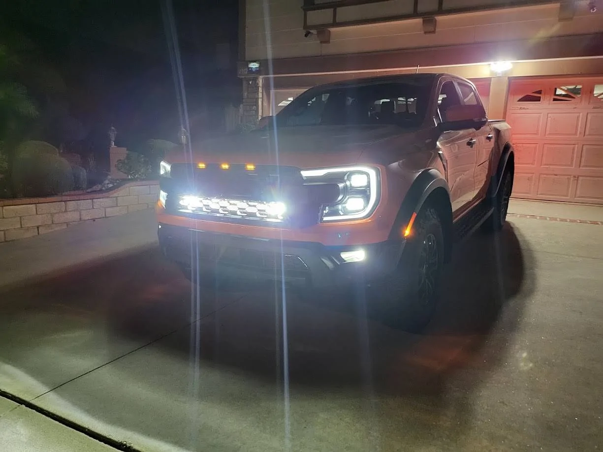Ford Ranger Sunrise Orange Ranger Raptor Build - Orange County 11a - Altiq Stealth Light Bar