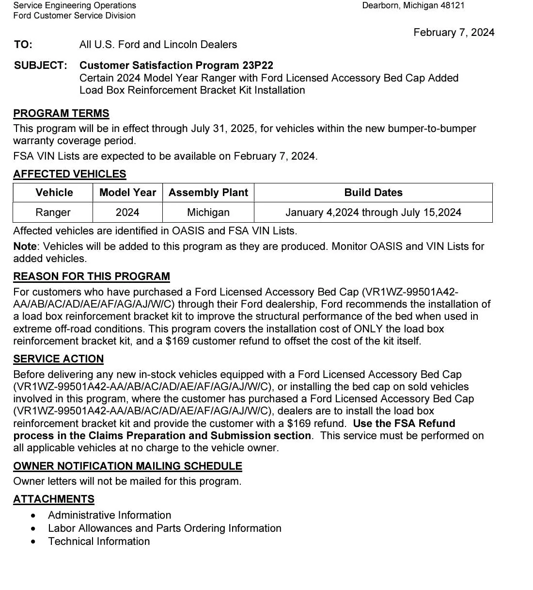 Ford Ranger The J-brace is now an active “customer satisfaction program” 1723533011395-q