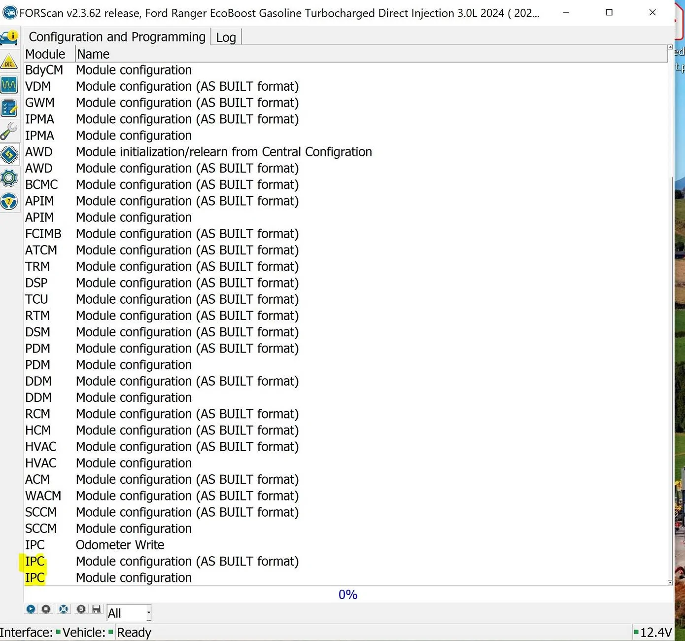 Ford Ranger Ranger RAPTOR V6 FORScan spreadsheet? IPC